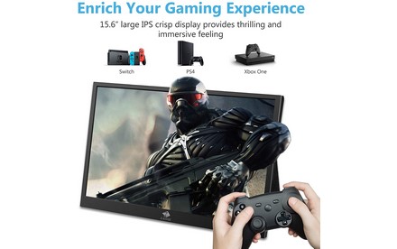 Monitor portátil para ordenador portátil, Z-Edge 15.6 pulgadas USB C portátil, Full HD 1920x1080p IPS pantalla portátil de juegos 178° vista completa, Plug-n-Play para PC portátil PS4 Xbox One Switch